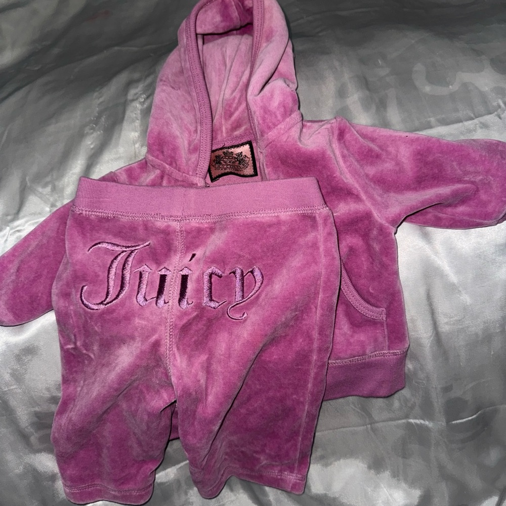 Juicy Couture Pink Velour Baby Set